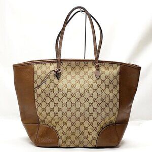 Authentic Gucci Brown Canvas Tote Bag mn391-021726